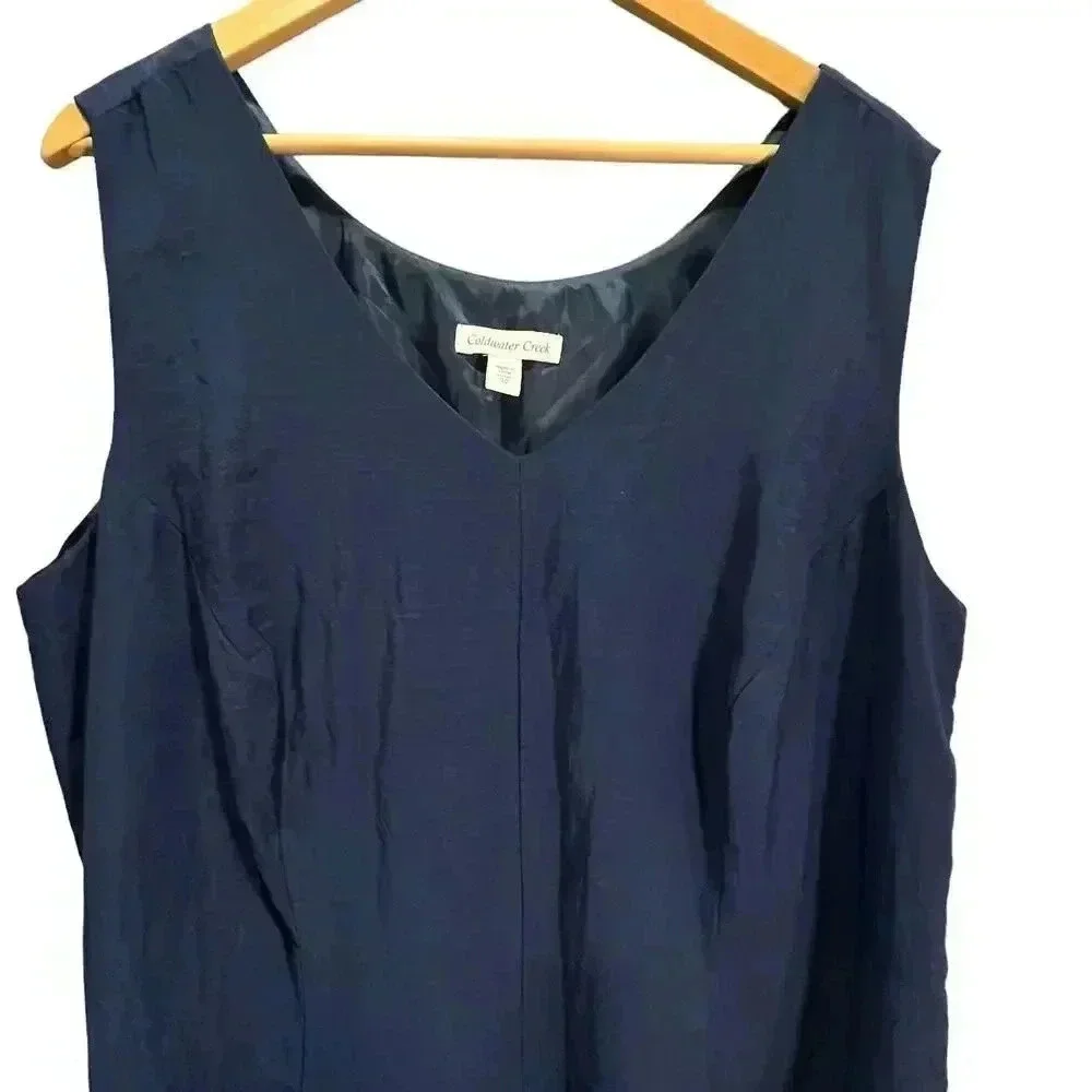 Coldwater Creek Women's Sleeveless Navy V-Neck Dress Size 20‎